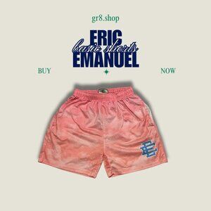 Eric Emanuel Basic Mesh Shorts Pink Gradient Made In New York Size M